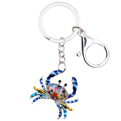 Bonsny emalio vandenyno kolekcija Krabų raktų pakabukai raktų pakabukai Žiedai Naujovė Gyvūnų papuošalai Dovana Moterims Merginoms Pakabukai Automobilinio krepšio pakabukas