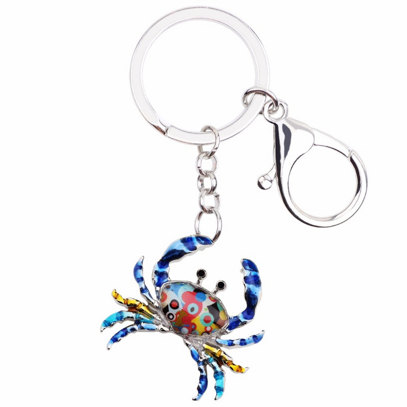 Bonsny emalio vandenyno kolekcija Krabų raktų pakabukai raktų pakabukai Žiedai Naujovė Gyvūnų papuošalai Dovana Moterims Merginoms Pakabukai Automobilinio krepšio pakabukas