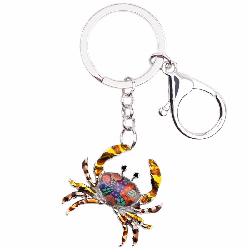 Bonsny emalio vandenyno kolekcija Krabų raktų pakabukai raktų pakabukai Žiedai Naujovė Gyvūnų papuošalai Dovana Moterims Merginoms Pakabukai Automobilinio krepšio pakabukas