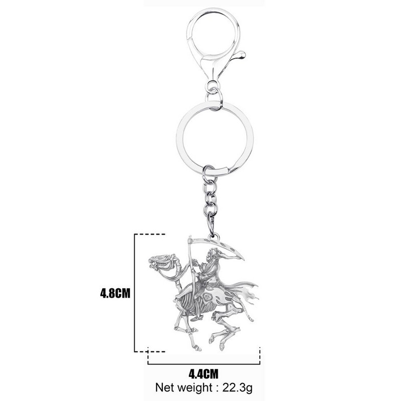 Newei Helovinas padengtas antikvariniu auksu Grim Reaper raktų pakabukai Mieli raktų pakabukai papuošalai moterims Draugui Klasikiniai dovanų piniginės priedai