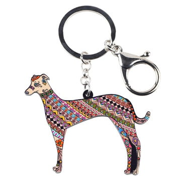 Bonsny Acrylic Statement Greyhound Dog Μπρελόκ Δαχτυλίδι Μπρελόκ Δώρο για Γυναίκες Κορίτσια Pet Lovers Τσάντα αυτοκινήτου Γούρι Κρεμαστό κόσμημα Νέο