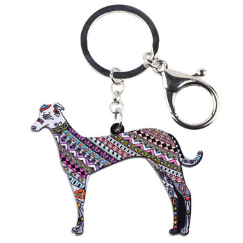 Bonsny Acrylic Statement Greyhound Dog Μπρελόκ Δαχτυλίδι Μπρελόκ Δώρο για Γυναίκες Κορίτσια Pet Lovers Τσάντα αυτοκινήτου Γούρι Κρεμαστό κόσμημα Νέο