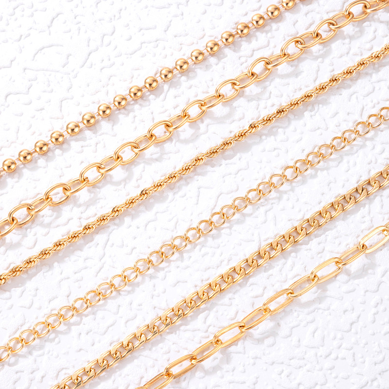 Tocona 4 buc/seturi Lanț pentru picioare de culoare aurie pentru femei, bărbați, gleznele din metal din aliaj, lucrate manual, bijuterii de vară ajustabile 21478