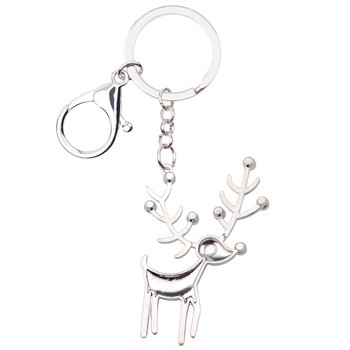 Bonsny κράμα σμάλτου Elk Deer Keychains Δαχτυλίδια καινοτόμα ζωικά κοσμήματα για γυναίκες κορίτσια Δώρο κρεμαστό τσάντα τσάντα αυτοκινήτου Charms Νέο