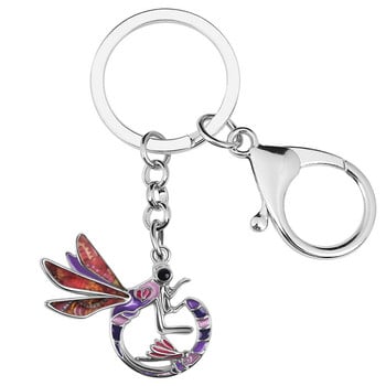 NEWEI Κράμα σμάλτου Mental Floral Baby Dragonfly Keychains Μοναδικό τσαντάκι αυτοκινήτου Δαχτυλίδι μπρελόκ κοσμήματα για γυναίκες Ανδρικό γούρι εφήβων