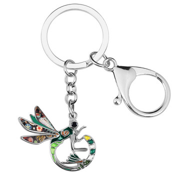 NEWEI Κράμα σμάλτου Mental Floral Baby Dragonfly Keychains Μοναδικό τσαντάκι αυτοκινήτου Δαχτυλίδι μπρελόκ κοσμήματα για γυναίκες Ανδρικό γούρι εφήβων