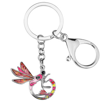 NEWEI Κράμα σμάλτου Mental Floral Baby Dragonfly Keychains Μοναδικό τσαντάκι αυτοκινήτου Δαχτυλίδι μπρελόκ κοσμήματα για γυναίκες Ανδρικό γούρι εφήβων