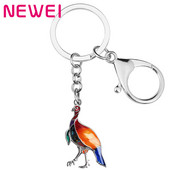 NEWEI, aliaj emailat, pentru Ziua Recunostintei, cu pui de curcan dulce, breloc unic, inel, bijuterii pentru femei barbati, cadou farmec pentru adolescenti