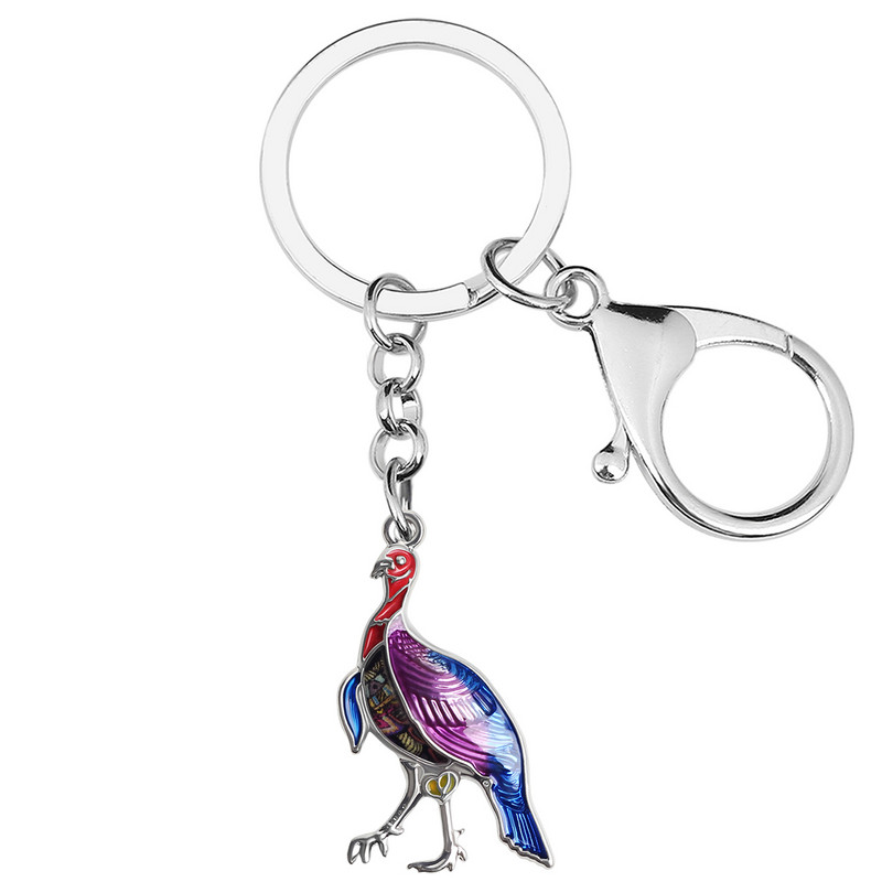 NEWEI, aliaj emailat, pentru Ziua Recunostintei, cu pui de curcan dulce, breloc unic, inel, bijuterii pentru femei barbati, cadou farmec pentru adolescenti