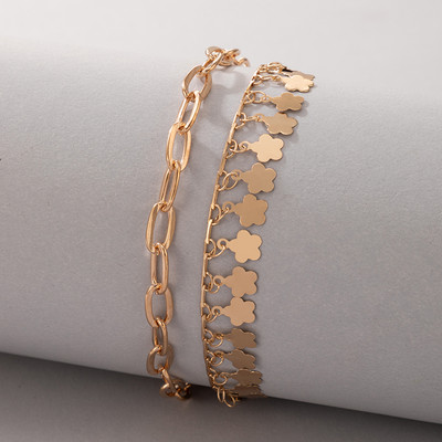 Tocona Bohemian Gold Color Wafer Anklets for Women Charms Sandale desculțe Lanț reglabil pentru picioare Bijuterii de vară En-gros 20277