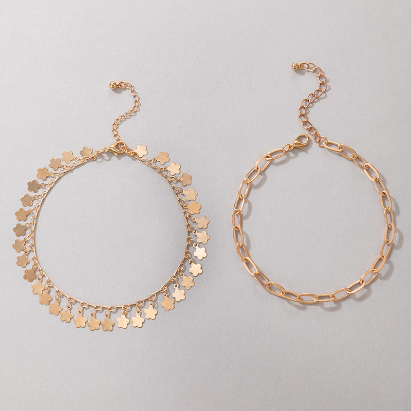 Tocona Bohemian Gold Color Wafer Anklets for Women Charms Sandale desculțe Lanț reglabil pentru picioare Bijuterii de vară En-gros 20277