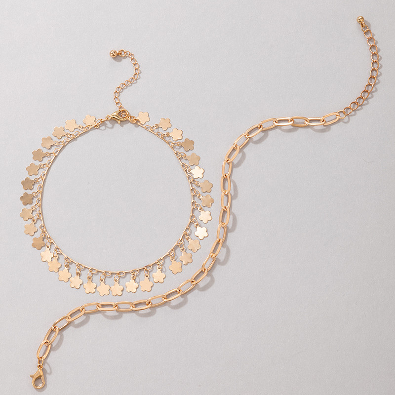 Tocona Bohemian Gold Color Wafer Anklets for Women Charms Sandale desculțe Lanț reglabil pentru picioare Bijuterii de vară En-gros 20277