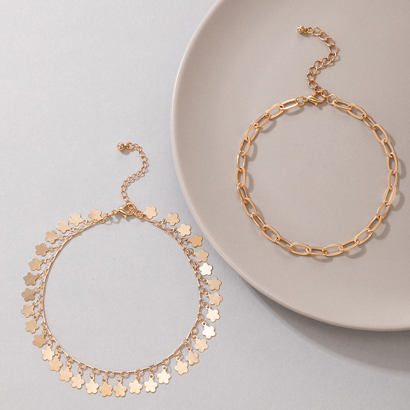 Tocona Bohemian Gold Color Wafer Anklets for Women Charms Sandale desculțe Lanț reglabil pentru picioare Bijuterii de vară En-gros 20277