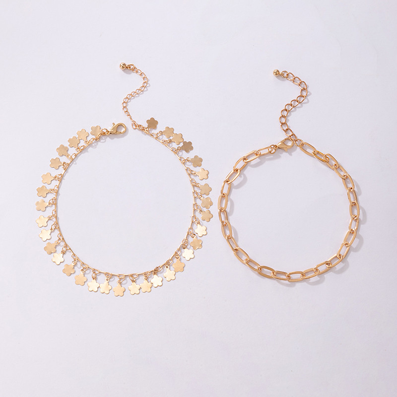 Tocona Bohemian Gold Color Wafer Anklets for Women Charms Sandale desculțe Lanț reglabil pentru picioare Bijuterii de vară En-gros 20277