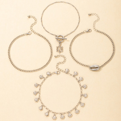 Tocona Tocona Cochilii Boeme Pește Ciciucuri gleznele pentru femei Din aliaj cu geometrie goală Broasca țestoasă Animal Beach Party Bijuterii 4buc/seturi 18784