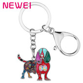 Brelocuri pentru câini din aliaj emailat Weveni Basset Hound, brelocuri cu animale drăguțe, bijuterii pentru doamne, fete, adolescenți, geantă, accesorii pentru chei de mașină