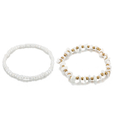 Tocona gleznele colorate cu margele pentru femei Boeme neregulate coajă de piatră din aliaj de metal bijuterii cu lanț pentru picioare reglabile 4 buc/set 21069