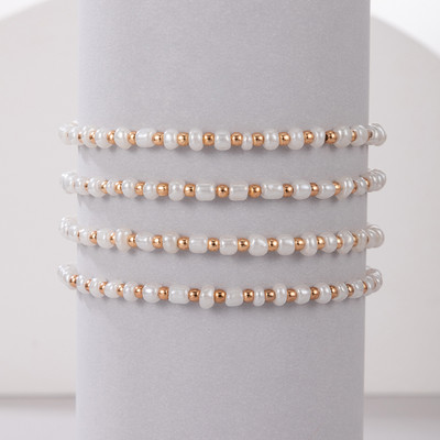 Tocona gleznele colorate cu margele pentru femei Boeme neregulate coajă de piatră din aliaj de metal bijuterii cu lanț pentru picioare reglabile 4 buc/set 21069