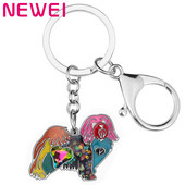 Breloc Newei din aliaj de metal Bichon Havanais, pentru câini, chei cu animale minunate, bijuterii pentru doamnă, fete, adolescenți, iubitori de animale de companie, decorare