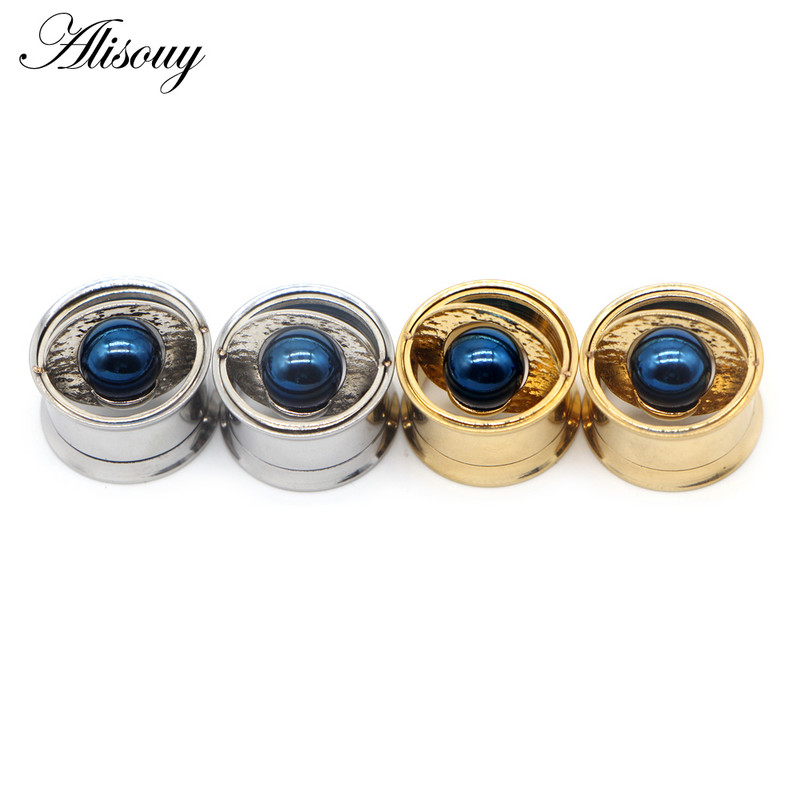 Alisouy 2 buc șurub Planet orbita dopuri pentru urechi tuneluri expansor din oțel inoxidabil calibre pentru carne piercing la modă cadou pentru bijuterii pentru corp