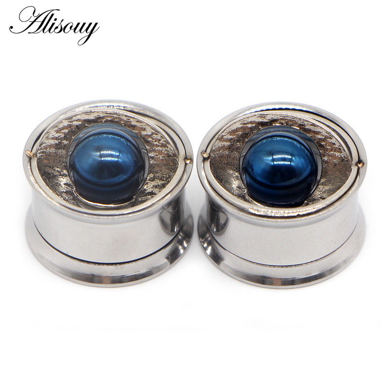 Alisouy 2 buc șurub Planet orbita dopuri pentru urechi tuneluri expansor din oțel inoxidabil calibre pentru carne piercing la modă cadou pentru bijuterii pentru corp