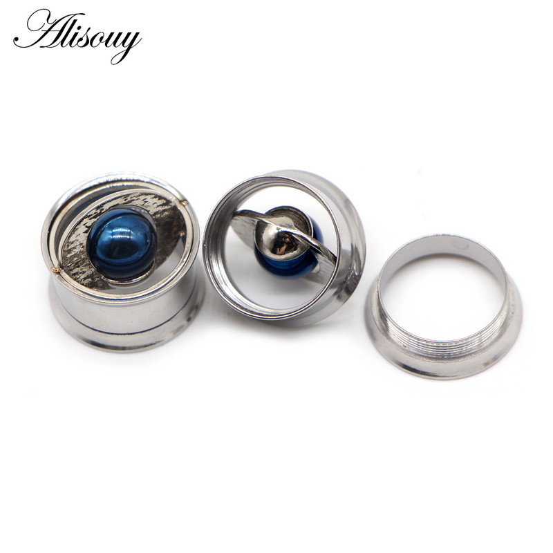 Alisouy 2 buc șurub Planet orbita dopuri pentru urechi tuneluri expansor din oțel inoxidabil calibre pentru carne piercing la modă cadou pentru bijuterii pentru corp