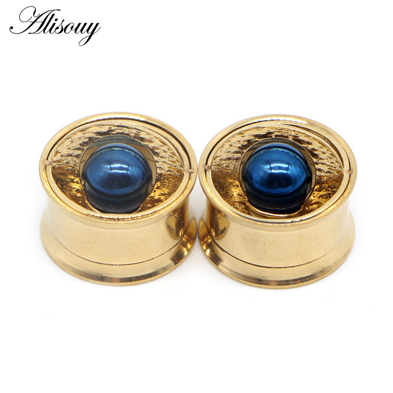 Alisouy 2 buc șurub Planet orbita dopuri pentru urechi tuneluri expansor din oțel inoxidabil calibre pentru carne piercing la modă cadou pentru bijuterii pentru corp