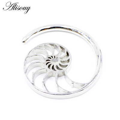 Alisouy 1PC Oțel inoxidabil Hollow Spiral Melc Helix Urechi Greutăți Expander Stretcher Plugs Gauge Cercei Body Piercing Bijuterii