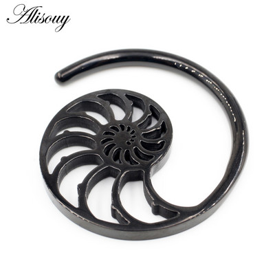 Alisouy 1PC Oțel inoxidabil Hollow Spiral Melc Helix Urechi Greutăți Expander Stretcher Plugs Gauge Cercei Body Piercing Bijuterii