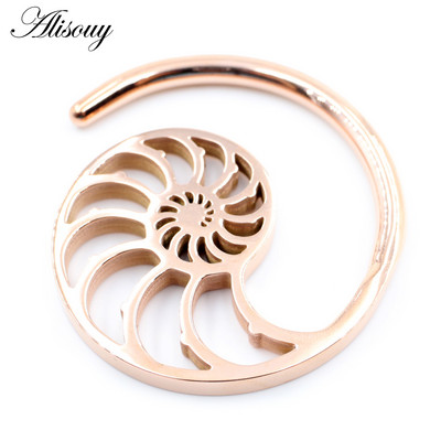 Alisouy 1PC Oțel inoxidabil Hollow Spiral Melc Helix Urechi Greutăți Expander Stretcher Plugs Gauge Cercei Body Piercing Bijuterii