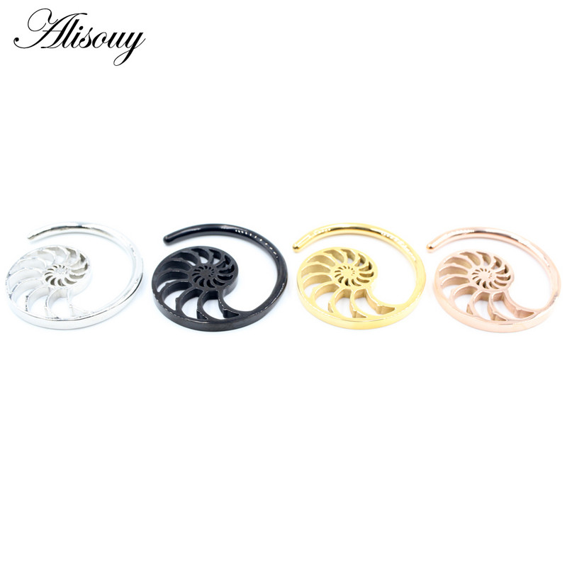 Alisouy 1PC Oțel inoxidabil Hollow Spiral Melc Helix Urechi Greutăți Expander Stretcher Plugs Gauge Cercei Body Piercing Bijuterii