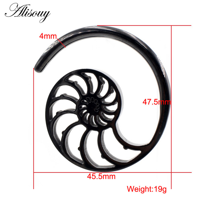 Alisouy 1PC Oțel inoxidabil Hollow Spiral Melc Helix Urechi Greutăți Expander Stretcher Plugs Gauge Cercei Body Piercing Bijuterii
