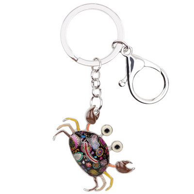 Bonsny emajlirani metalni privjesak za ključeve s račićima, privjesci za ključeve, prsten, torbica, torba, privjesci, novitet, oceanski životinjski nakit za žene, djevojke, pokloni na veliko