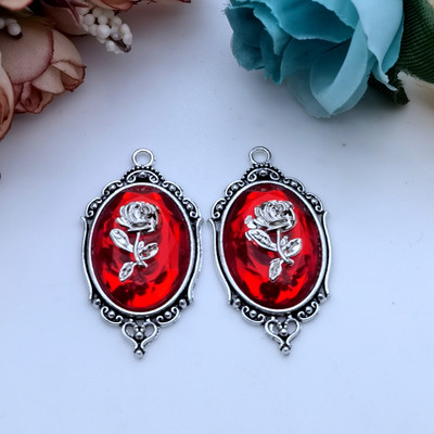 5 komada 42*23 mm gotičke crvene i crne kristalne ruže s reljefnim okvirom Dodaci DIY rukotvorine Izrada šarm privjesak Izrada nakita
