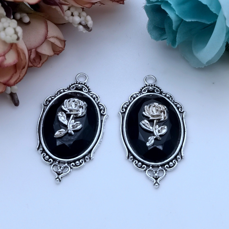 5 komada 42*23 mm gotičke crvene i crne kristalne ruže s reljefnim okvirom Dodaci DIY rukotvorine Izrada šarm privjesak Izrada nakita