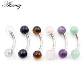 Alisouy 2 DB 14G rozsdamentes acél 5 mm-es kőgolyós szemöldök ívelt súlyzó ajakgyűrű Snug Daith Helix fülbevaló testpiercing ékszer