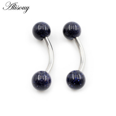 Alisouy 2 DB 14G rozsdamentes acél 5 mm-es kőgolyós szemöldök ívelt súlyzó ajakgyűrű Snug Daith Helix fülbevaló testpiercing ékszer