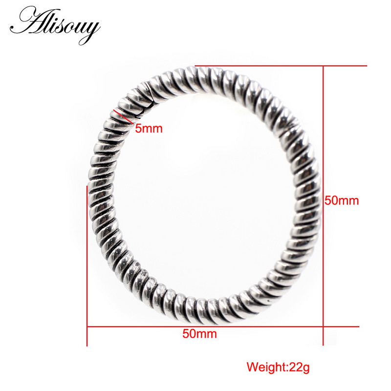 Alisouy 1 buc din oțel inoxidabil, cerc răsucit pentru urechi, greutăți pentru urechi, expansoare grele, dopuri pentru targă, calibre, cercei, bijuterii pentru piercing pentru corp