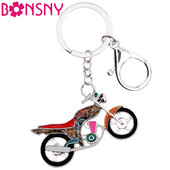 Bonsny email transport motocicletă motocicletă breloc breloc inel cadou pentru femei fete geantă brelocuri mașină bijuterii unice
