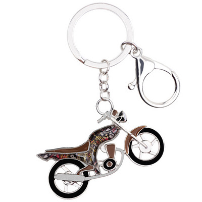 Bonsny email transport motocicletă motocicletă breloc breloc inel cadou pentru femei fete geantă brelocuri mașină bijuterii unice