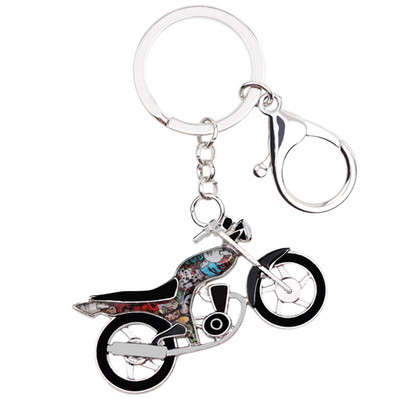 Bonsny email transport motocicletă motocicletă breloc breloc inel cadou pentru femei fete geantă brelocuri mașină bijuterii unice