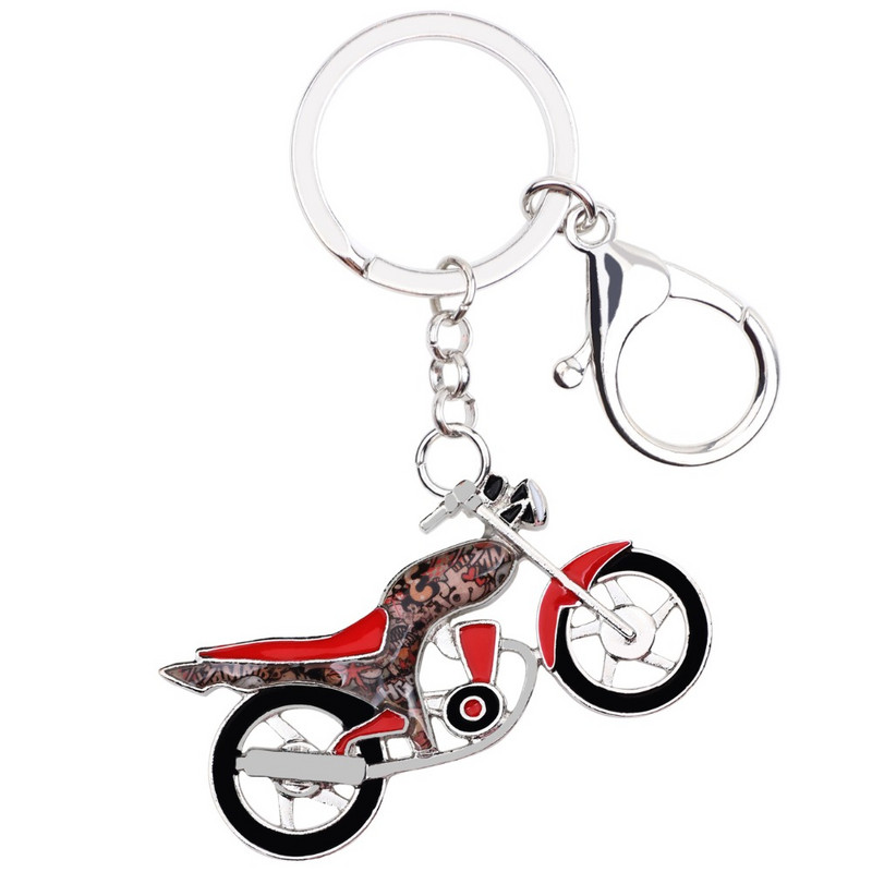 Bonsny email transport motocicletă motocicletă breloc breloc inel cadou pentru femei fete geantă brelocuri mașină bijuterii unice