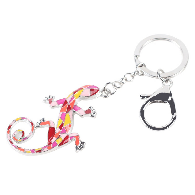 Bonsny 2016 smalț aliaj gecko șopârlă aliaj metal breloc breloc cadou pentru femei fete geanta farmec breloc ultimele bijuterii