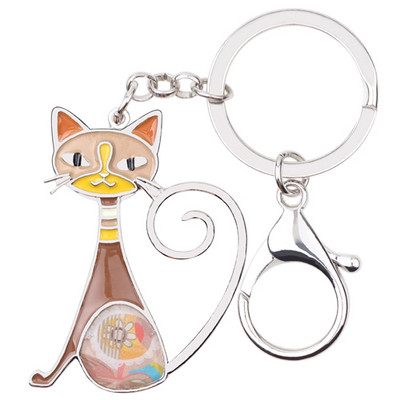 Bonsny email emailat pisica pisicuta brelocuri brelocuri inele bijuterii animale moda pentru femei fete cadouri poșete brelocuri suport auto