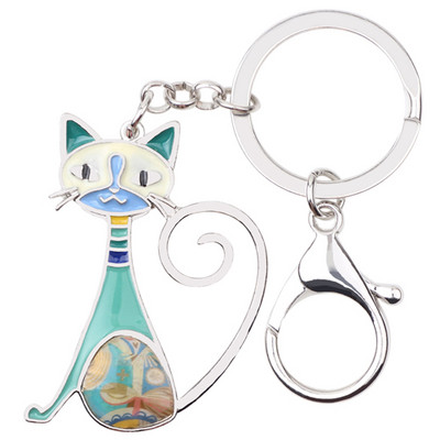 Bonsny email emailat pisica pisicuta brelocuri brelocuri inele bijuterii animale moda pentru femei fete cadouri poșete brelocuri suport auto