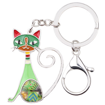 Bonsny email emailat pisica pisicuta brelocuri brelocuri inele bijuterii animale moda pentru femei fete cadouri poșete brelocuri suport auto