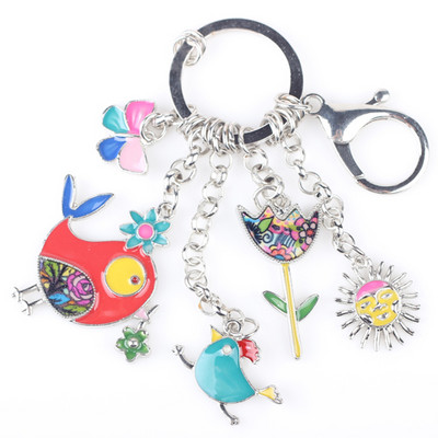 Bonsny Cel mai nou Pește Pui Marvel Lanț de chei din aliaj pentru femei, fete, breloc decorativ, cu pandantiv, breloc pentru chei, accesorii de bijuterii