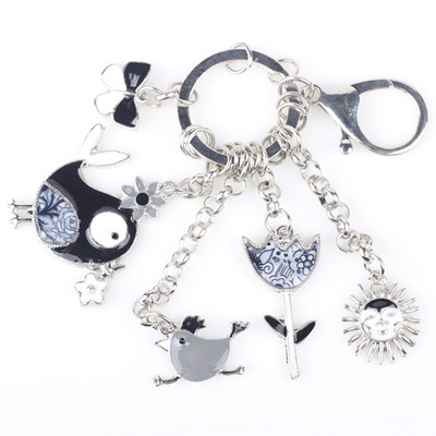 Bonsny Cel mai nou Pește Pui Marvel Lanț de chei din aliaj pentru femei, fete, breloc decorativ, cu pandantiv, breloc pentru chei, accesorii de bijuterii