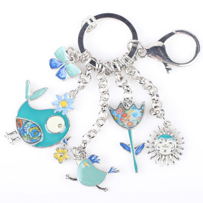 Bonsny Cel mai nou Pește Pui Marvel Lanț de chei din aliaj pentru femei, fete, breloc decorativ, cu pandantiv, breloc pentru chei, accesorii de bijuterii