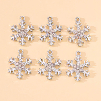 20 ks nových vianočných krištáľových zirkónových náhrdelníkov so snehovou vločkou, príveskov, príveskov pre DIY náušnice, ručne vyrábané šperky, darček pre ženy a dievčatá.